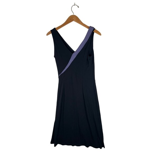 BCBGMAXAZRIA Womens Size M Sheath Dress Black Purple Color Blocked Sleeveless - Picture 7 of 13